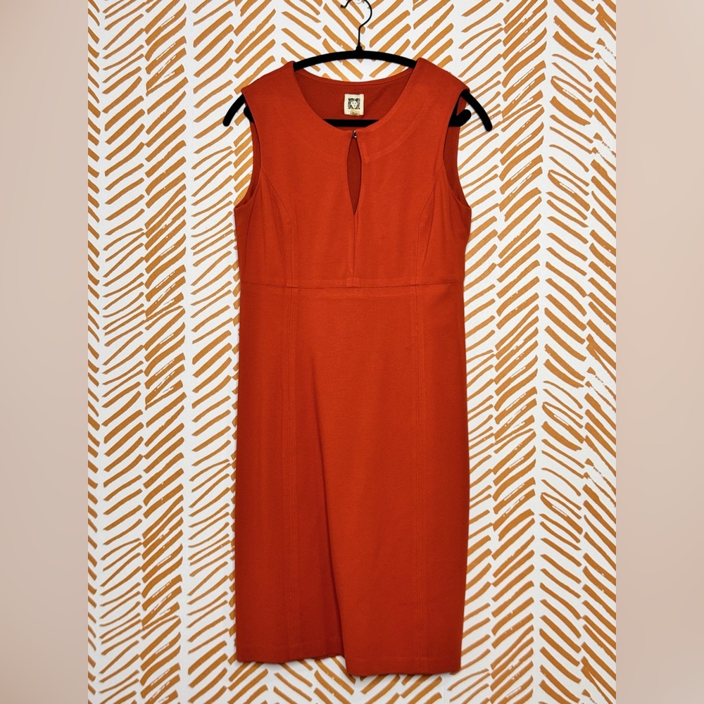Anne Klein Orange Sleeveless Sheath Dress for Work